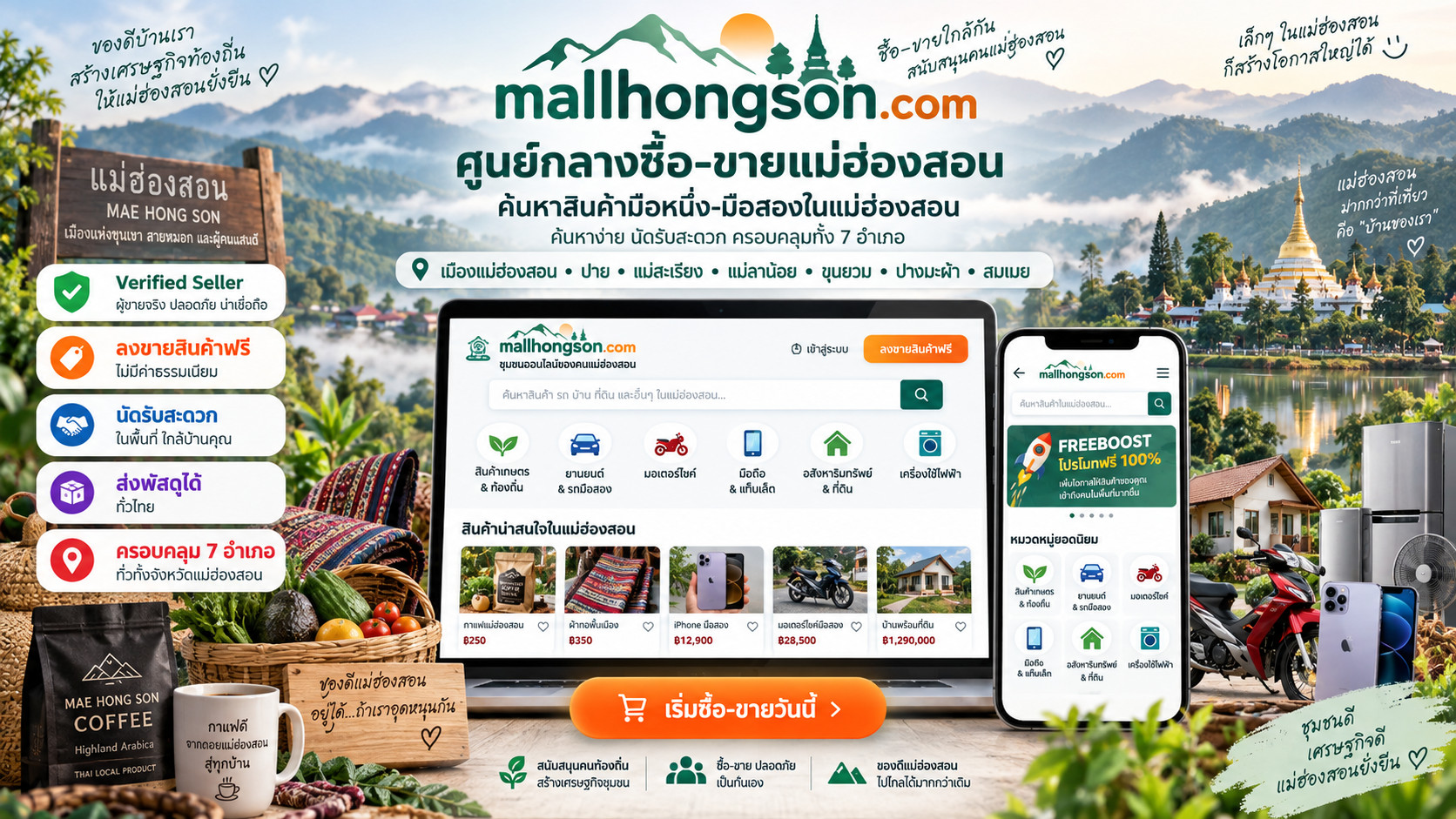 Mallhongson ตลาดซื้อ-ขาย ของคนจังหวัดแม่ฮ่องสอน
